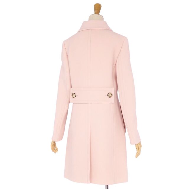 美品 プラダ PRADA コート ステンカラーコート バルマカーンコート ウール 無地 アウター レディース 38(S相当) ピンク