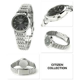 シチズン(CITIZEN)の【新品】シチズン CITIZEN 腕時計 レディース EW1580-50G エコ・ドライブ ブラックxシルバー アナログ表示(腕時計)