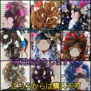 ヘアセット 羽 フェザー(その他)