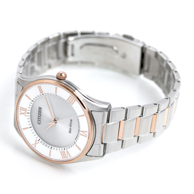 CITIZEN(シチズン)の【新品】シチズン CITIZEN 腕時計 メンズ BJ6484-50A エコ・ドライブ 薄型ペアモデル エコ・ドライブ（E031） シルバーxシルバー/ピンクゴールド アナログ表示 メンズの時計(腕時計(アナログ))の商品写真