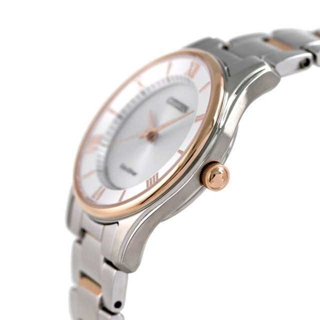 【新品】シチズン CITIZEN 腕時計 レディース EM0404-51A エコ・ドライブ 薄型ペアモデル エコ・ドライブ（E031） シルバーxシルバー/ピンクゴールド アナログ表示最大約175cmバンド幅
