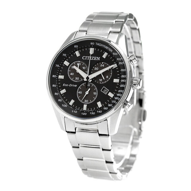 シチズン CITIZEN 腕時計 メンズ AT2390-58E シチズン コレクション エコ・ドライブ クロノグラフ エコ・ドライブ（H500） ブラックxシルバー アナログ表示