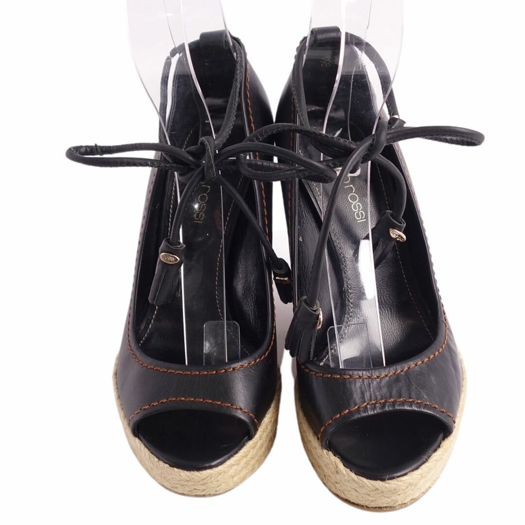 Sergio Rossi(セルジオロッシ)のセルジオロッシ SERGIO ROSSI サンダル ウェッジソール カーフレザー シューズ 靴 レディース スペイン製 36 1/2(23.5cm相当) ブラック レディースの靴/シューズ(サンダル)の商品写真