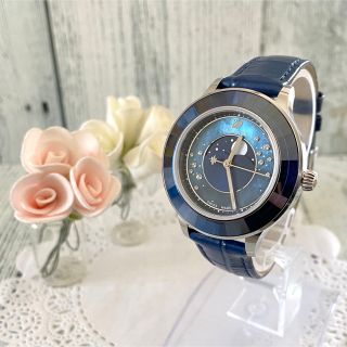 ✨美品✨ スワロフスキー 腕時計 ムーンフェイズ ブルー | www