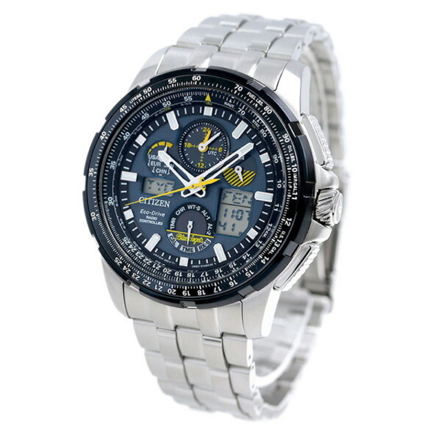 CITIZEN - シチズン 腕時計 メンズ JY8058-50L CITIZEN エコ・ドライブ電波（U680） ブルーxシルバー アナデジ表示