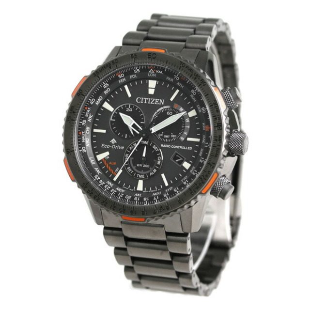 シチズン CITIZEN 腕時計 メンズ CB5007-51H プロマスター スカイシリーズ エコ・ドライブ電波時計 ダイレクトフライト PROMASTER SKY エコ・ドライブ電波（E660） ブラックxブラック アナログ表示