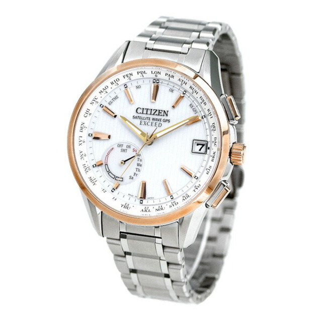 CITIZEN - シチズン 腕時計 メンズ CC3054-55B CITIZEN エコ・ドライブ電波（F150） ホワイトxシルバー アナログ表示
