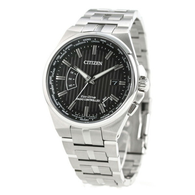 シチズン CITIZEN 腕時計 メンズ CB0161-82E シチズンコレクション エコ・ドライブ電波時計 ダイレクトフライト44mm CITIZEN COLLECTION エコ・ドライブ電波（H145/日本製） ブラックxシルバー アナログ表示
