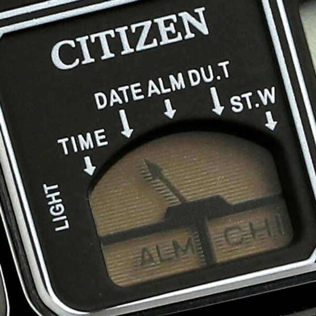 シチズン CITIZEN 腕時計 メンズ JG2105-93E コレクション レコードレーベル アナデジ テンプ RECORD LABEL ANA-DIGI TEMP クオーツ（cal.8989） 液晶/ブラックxブラック アナデジ表示