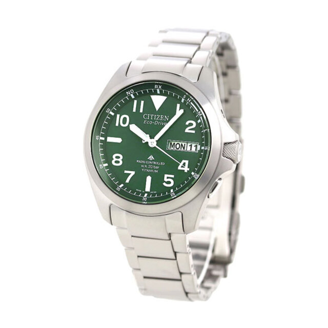 CITIZEN - シチズン 腕時計 メンズ PMD56-2951 CITIZEN エコドライブ電波（H100） グリーンxシルバー アナログ表示