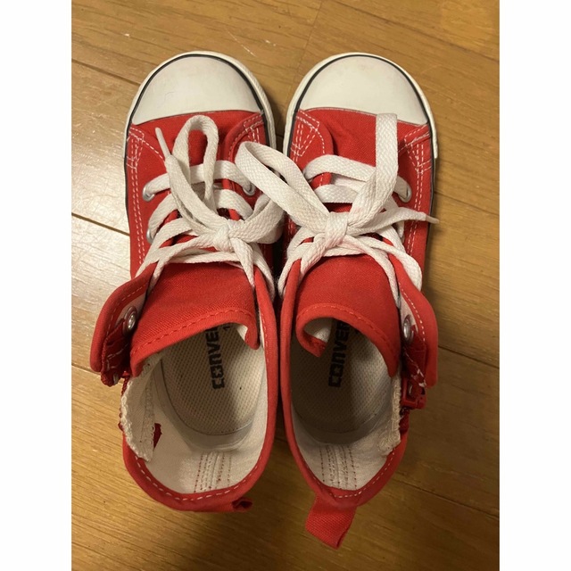 CONVERSE(コンバース)のコンバース　ハイカット　赤　17㎝　チャック キッズ/ベビー/マタニティのキッズ靴/シューズ(15cm~)(スニーカー)の商品写真