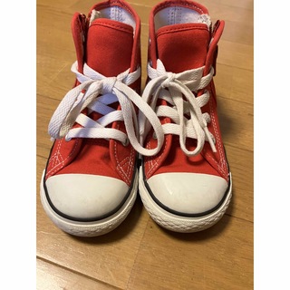 コンバース(CONVERSE)のコンバース　ハイカット　赤　17㎝　チャック(スニーカー)