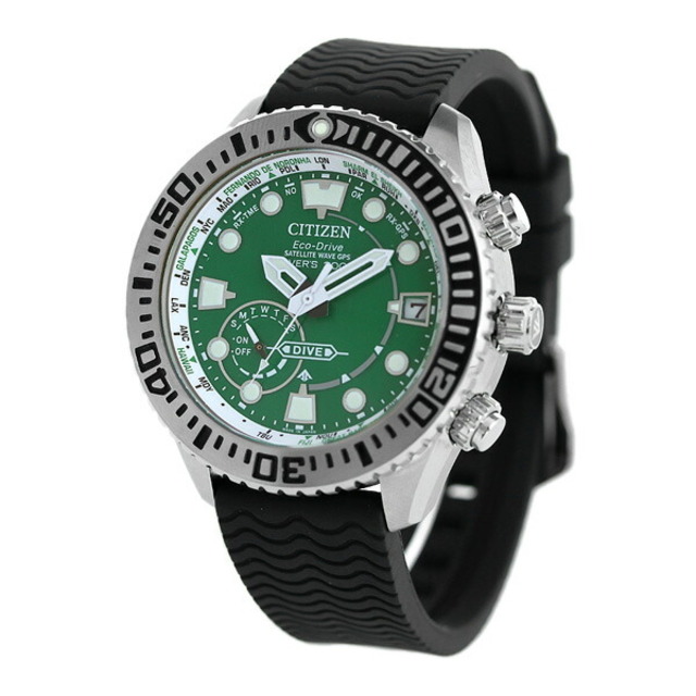 CITIZEN - シチズン 腕時計 メンズ CC5001-00W CITIZEN エコ・ドライブ電波（F158） グリーンxブラック アナログ表示