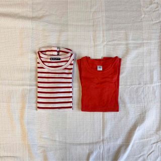 プチバトー(PETIT BATEAU)の14ans Tシャツ 赤系 2枚セット プチバトー(Tシャツ(半袖/袖なし))