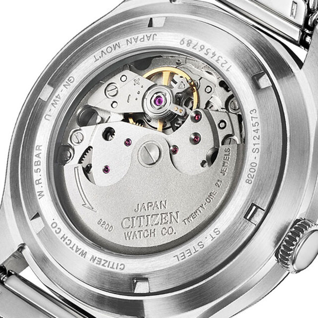シチズン CITIZEN 腕時計 メンズ NH8390-89A シチズン コレクション レコードレーベル シーセブン RECORD LABEL 自動巻き（8200/手巻き付） ホワイトxシルバー アナログ表示
