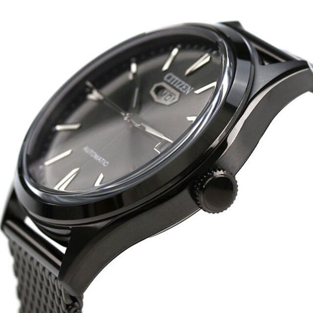シチズン CITIZEN 腕時計 メンズ NH8397-80H シチズン コレクション レコードレーベル シーセブン RECORD LABEL 自動巻き（8200/手巻き付） ブラックxガンメタル アナログ表示