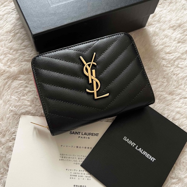 Saint Laurent(サンローラン)の美品 saintlaurent イヴサンローラン 2つ折り財布 レディースのファッション小物(財布)の商品写真