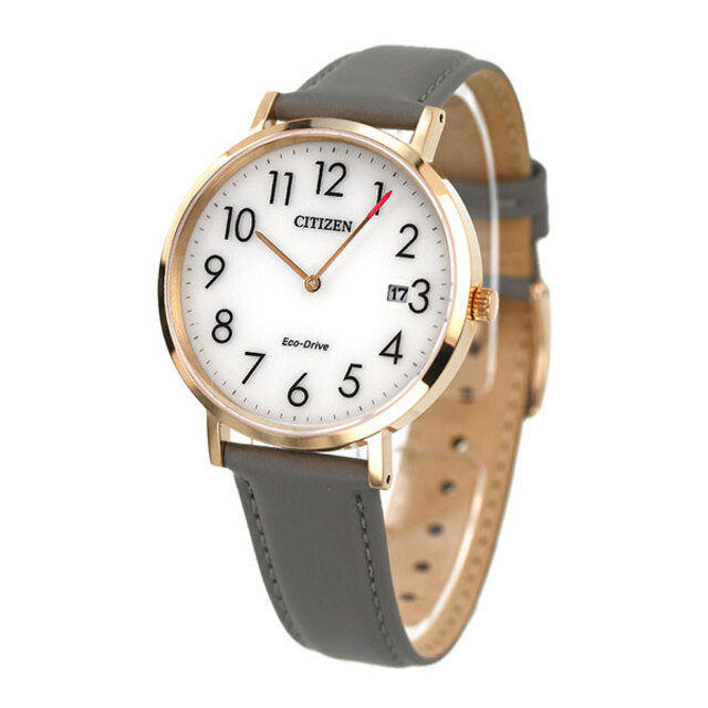 シチズン CITIZEN 腕時計 メンズ AU1082-16A シチズン コレクション レコードレーベル スタンダードスタイルプラス エコ・ドライブ 特定店取扱いモデル RECORD LABEL Standard Style + エコ・ドライブ（J165/日本製） ホワイトxグレー アナログ表示