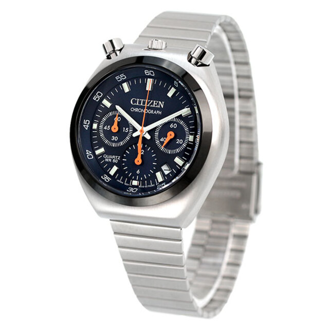 シチズン CITIZEN 腕時計 メンズ AN3660-81L コレクション レコードレーベル ツノクロノ 特定店取扱いモデル RECORD LABEL TSUNO CHRONO クオーツ（0510） ネイビーxシルバー アナログ表示