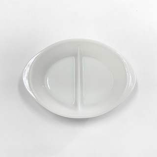 パイレックス(Pyrex)の80s グラスベイク ミルクガラス ディバイデッド キャセロール ディッシュ(食器)