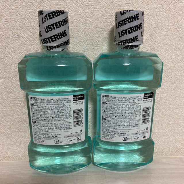 LISTERINE(リステリン)の新品　薬用リステリンクールミントゼロ★ ノンアルコール　500ml×2本セット コスメ/美容のオーラルケア(口臭防止/エチケット用品)の商品写真