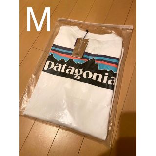 パタゴニア(patagonia)の新品 patagonia パタゴニア 長袖 Tシャツ P-6LOGO 白 M(Tシャツ/カットソー(七分/長袖))