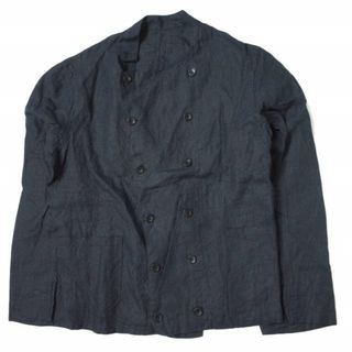 ANATOMICA アナトミカ フランス製 AEROMECANO - LINEN アエロメカノ リネンノーカラーダブルジャケット 2 NAVY ワーク アウター【ANATOMICA】