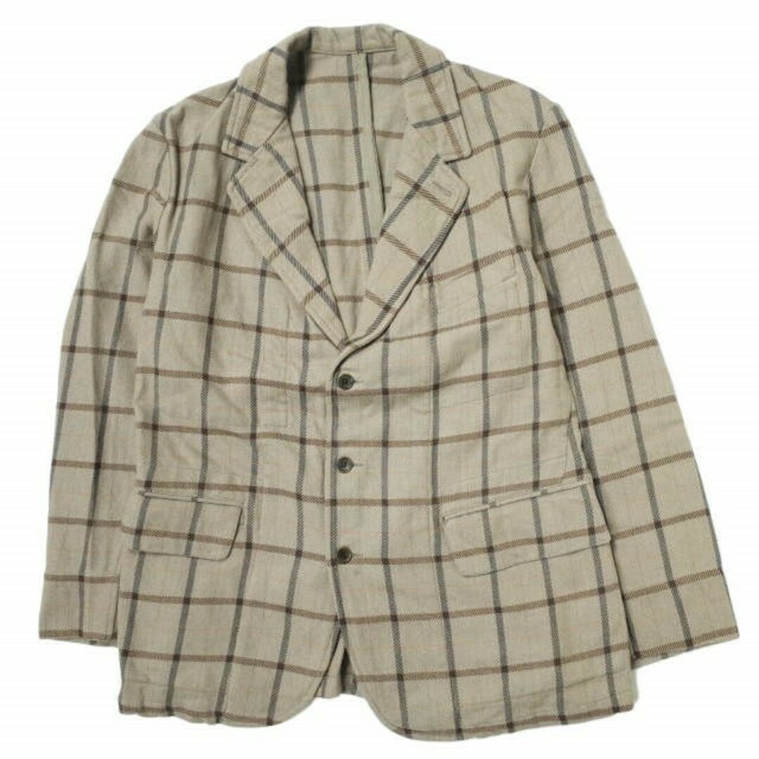 ANATOMICA アナトミカ フランス製 CAVALIER - COTTON PLAID キャバリエ コットンチェック3Bジャケット 50 BEIGE テーラード アウター【ANATOMICA】