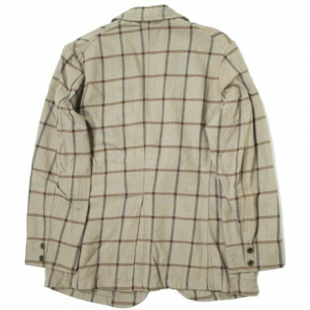 ANATOMICA アナトミカ フランス製 CAVALIER - COTTON PLAID キャバリエ コットンチェック3Bジャケット 50 BEIGE テーラード アウター【ANATOMICA】 1