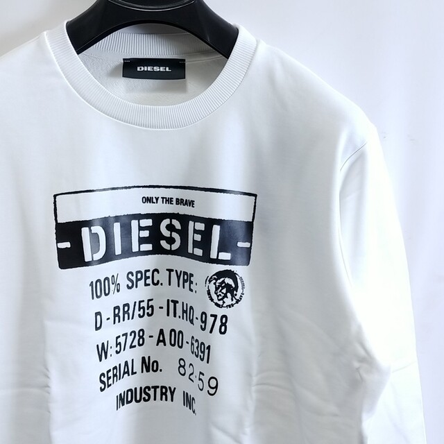 新品 XXL トレーナー スウェット DIESEL ロゴ SGIRKS3 白AyaのDiesel