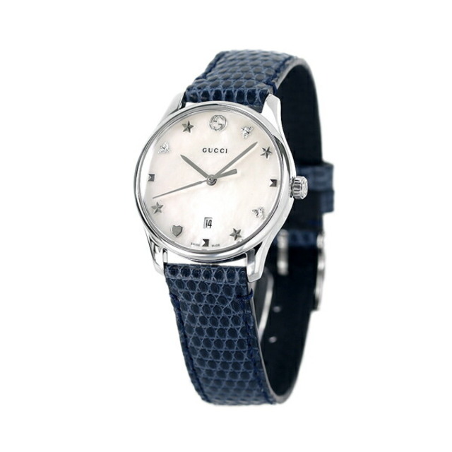 Gucci - グッチ 腕時計 レディース YA126588 GUCCI クオーツ ホワイトシェルxネイビー アナログ表示