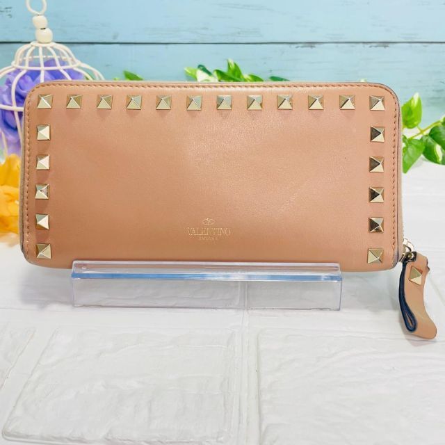 即日出荷可 - バレンティノ レザーラウンドファスナー長財布 スタッズ