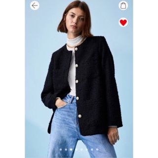 エイチアンドエム(H&M)のH&M エイチアンドエム ツイードジャケット ブークレジャケット Sサイズ(ノーカラージャケット)