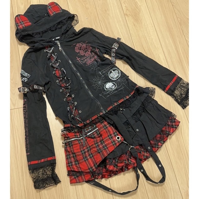 h.naoto - mad punks 猫耳パーカーとスカートのセットの通販 by h.naoto - mad punks 猫耳パーカーとスカートのセットの通販 by