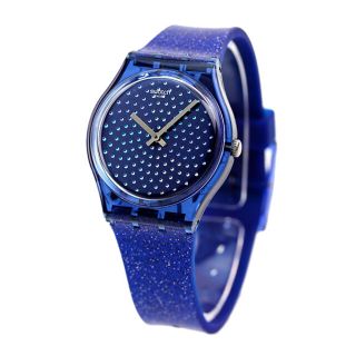 スウォッチ(swatch)の【新品】スウォッチ SWATCH 腕時計 レディース GN270 オリジナルズ ジェント ブルミノ 34mm Originals Gent BLUMINO 34mm クオーツ ブルーxブルー/ラメ アナログ表示(腕時計)