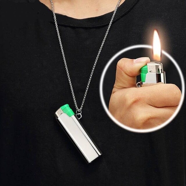 ライターケースネックレス　シルバー メンズのアクセサリー(ネックレス)の商品写真