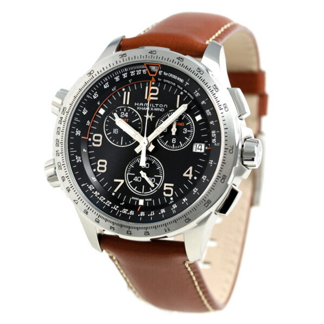 Hamilton - ハミルトン 腕時計 メンズ H77912535 HAMILTON クオーツ（G10.962） ブラックxブラウン アナログ表示