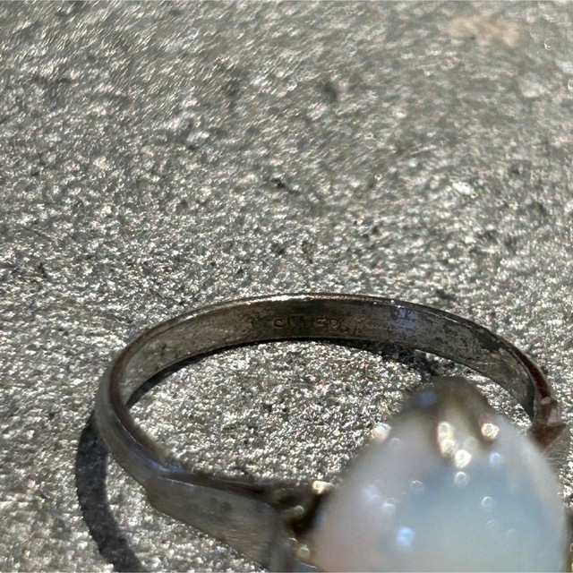 VINTAGE ヴィンテージシルバー925 半透明ストーンリング/ジュエリー レディースのアクセサリー(リング(指輪))の商品写真