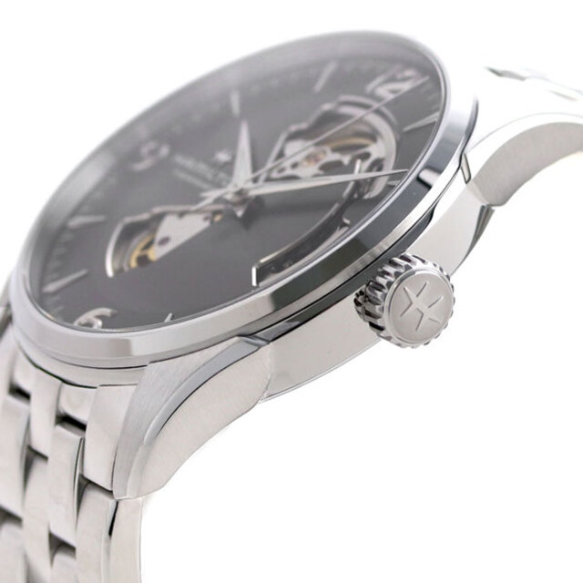 ハミルトン HAMILTON 腕時計 メンズ H32705181 ジャズマスター オープンハート オート JAZZMASTER OPEN HEART AUTO 自動巻き（H-10/手巻き付） グレーxシルバー アナログ表示
