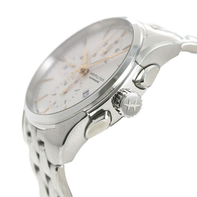 ハミルトン HAMILTON 腕時計 メンズ H32586111 ジャズマスター オート クロノグラフ 43mm JAZZMASTER AUTO CHRONOGRAPH 43mm 自動巻き（H-21/手巻き付） ホワイトxシルバー アナログ表示