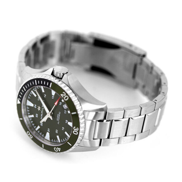 ハミルトン HAMILTON 腕時計 メンズ H82375161 カーキ ネイビー スキューバ オート 40mm KHAKI NAVY SCUBA AUTO 40mm 自動巻き（H-10/手巻き付） グリーンxシルバー アナログ表示
