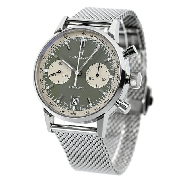 ハミルトン HAMILTON 腕時計 メンズ H38416160 イントラマティック オートクロノ 40mm INTRA-MATIC AUTO CHRONO 40mm 自動巻き（H-31 手巻き付） カーキxシルバー アナログ表示