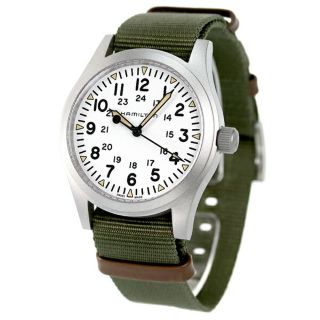 ハミルトン(Hamilton)の【新品】ハミルトン HAMILTON 腕時計 メンズ H69529913 カーキ フィールド 42mm Khaki Field 42mm 手巻き（H-50） ホワイトxカーキ アナログ表示(腕時計(アナログ))