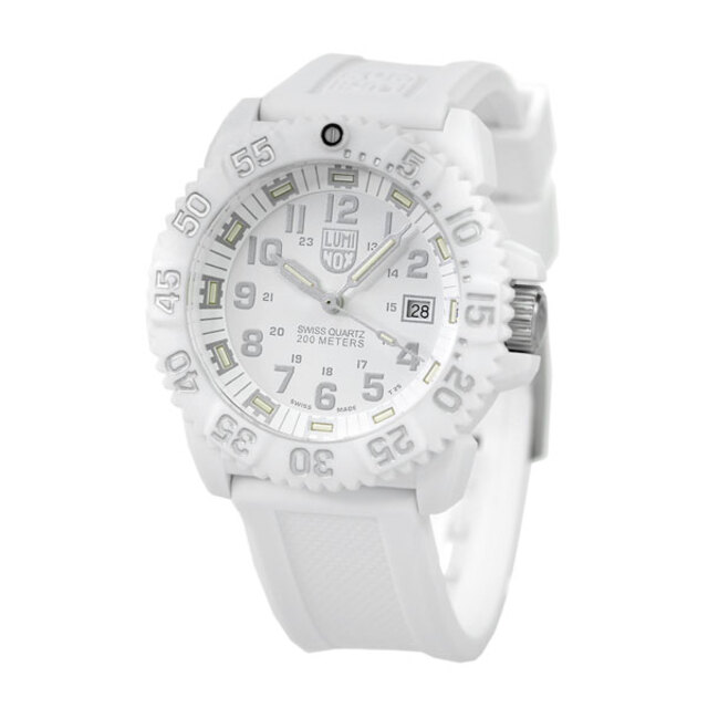 ルミノックス LUMINOX  腕時計 メンズ 3057.wo ルミノックス ネイビーシールズ 腕時計 スノーパトロール 3057 ホワイトアウト ラバーベルト LUMINOX 3057 WHITE OUT クオーツ（Ronda515） ホワイトxホワイト