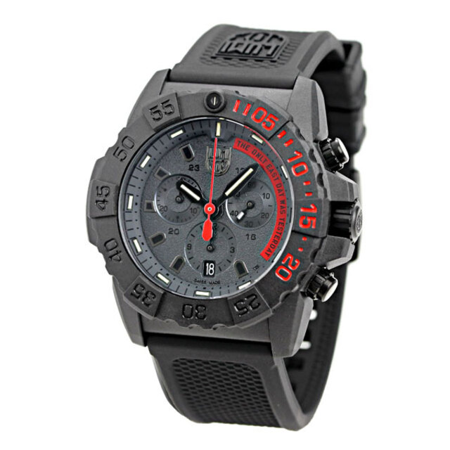 ルミノックス LUMINOX 腕時計 メンズ 3581.EY ネイビーシールズ クロノグラフ 3580 シリーズ 45mm NAVY SEAL CHRONOGRAPH 3580 SERIES 45mm クオーツ（Ronda 5030.D） ブラックxブラック アナログ表示