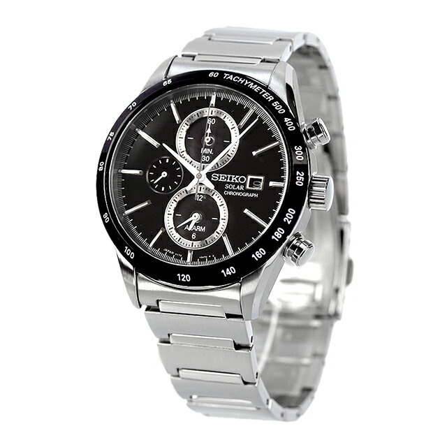 セイコー 腕時計 メンズ SBPY119 セイコーセレクション ソーラー（V172） ブラックxシルバー アナログ表示