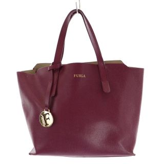 FURLA ジョアンS トートバッグ 中仕切 ボルドー  パープル