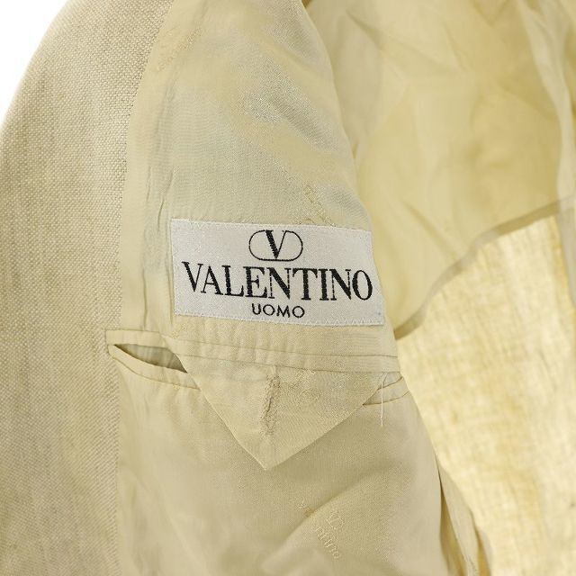 VALENTINO(ヴァレンティノ)のVALENTINO UOMO テーラードジャケット 2B 麻 S アイボリー メンズのジャケット/アウター(テーラードジャケット)の商品写真