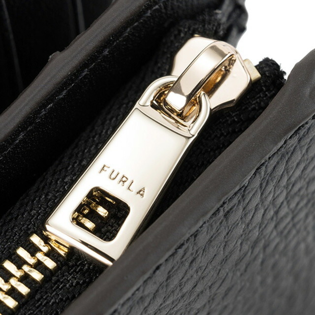 新品 フルラ FURLA 2つ折り財布 カメリア コンパクトウォレット M ネロ