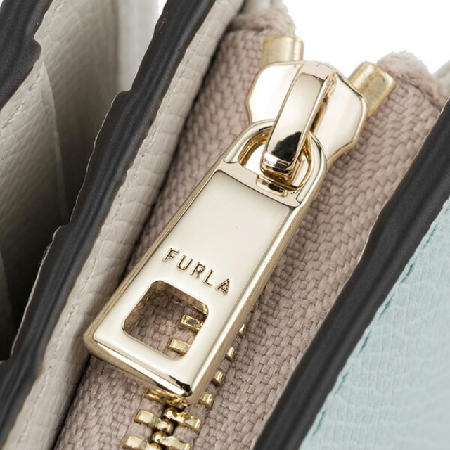 【美品】FURLA 三つ折り財布　グレー  グレージュ